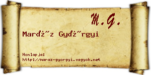 Maráz Györgyi névjegykártya